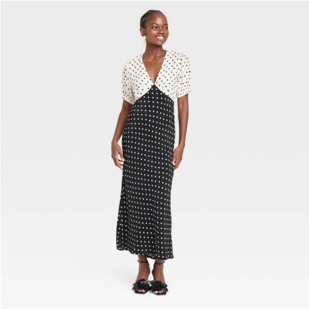 A New Day - Polka Dot Midi Dress, NWT, M